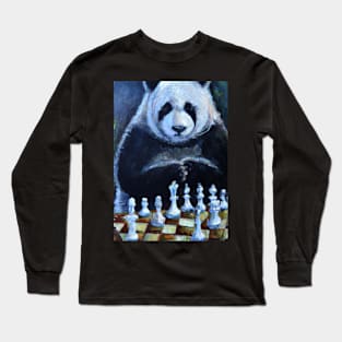 Panda Plays Chess Long Sleeve T-Shirt